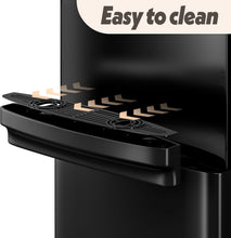 Load image into Gallery viewer, Water Dispenser with Hot &amp; Cold Water, Top Loading Water Cooler for 3 or 5 Gallon Bottles with Child Safety Lock, Ideal for Kitchens, Offices, Pitch-Black
