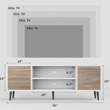 Load image into Gallery viewer, NEW TV Stand for 65 Inch TV, Modern Entertainment Center with Storage Cabinet and Open Shelves, TV Console Table Media Cabinet for Living Room, Bedroom and Office (White)
