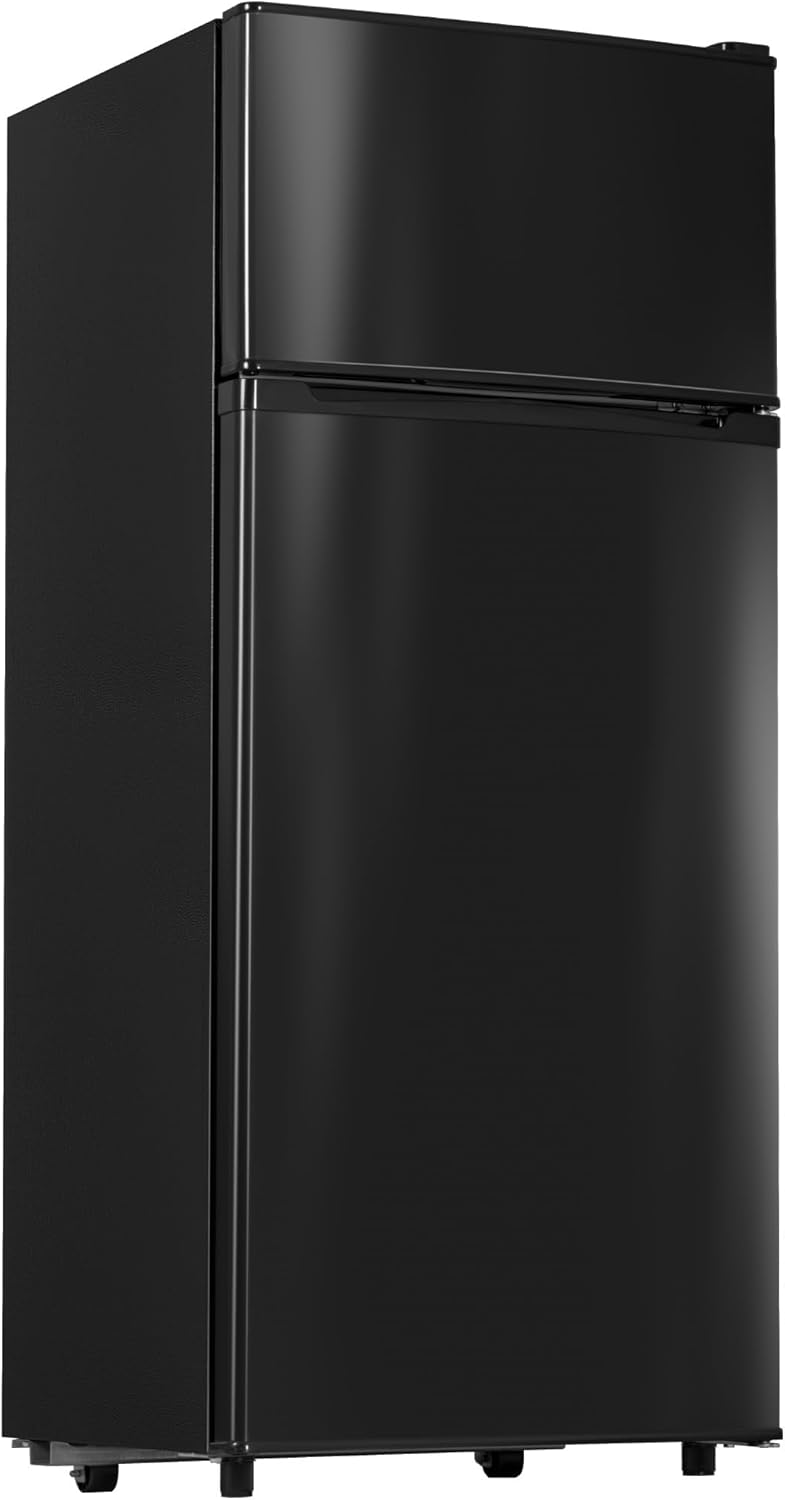New 4.5 Cu.Ft Mini Fridge with Freezer, Small Refrigerator with 2 Doors for Kitchen, Dorm, Office and Bedroom, Mini Fridge with Adjustable Shelves (Black)
