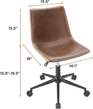 Load image into Gallery viewer, Mid Back Task Chair PU Leather Adjustable Swivel Office Chair Bucket Seat Armless Computer Chair Modern Low Back Desk Conference Chair
