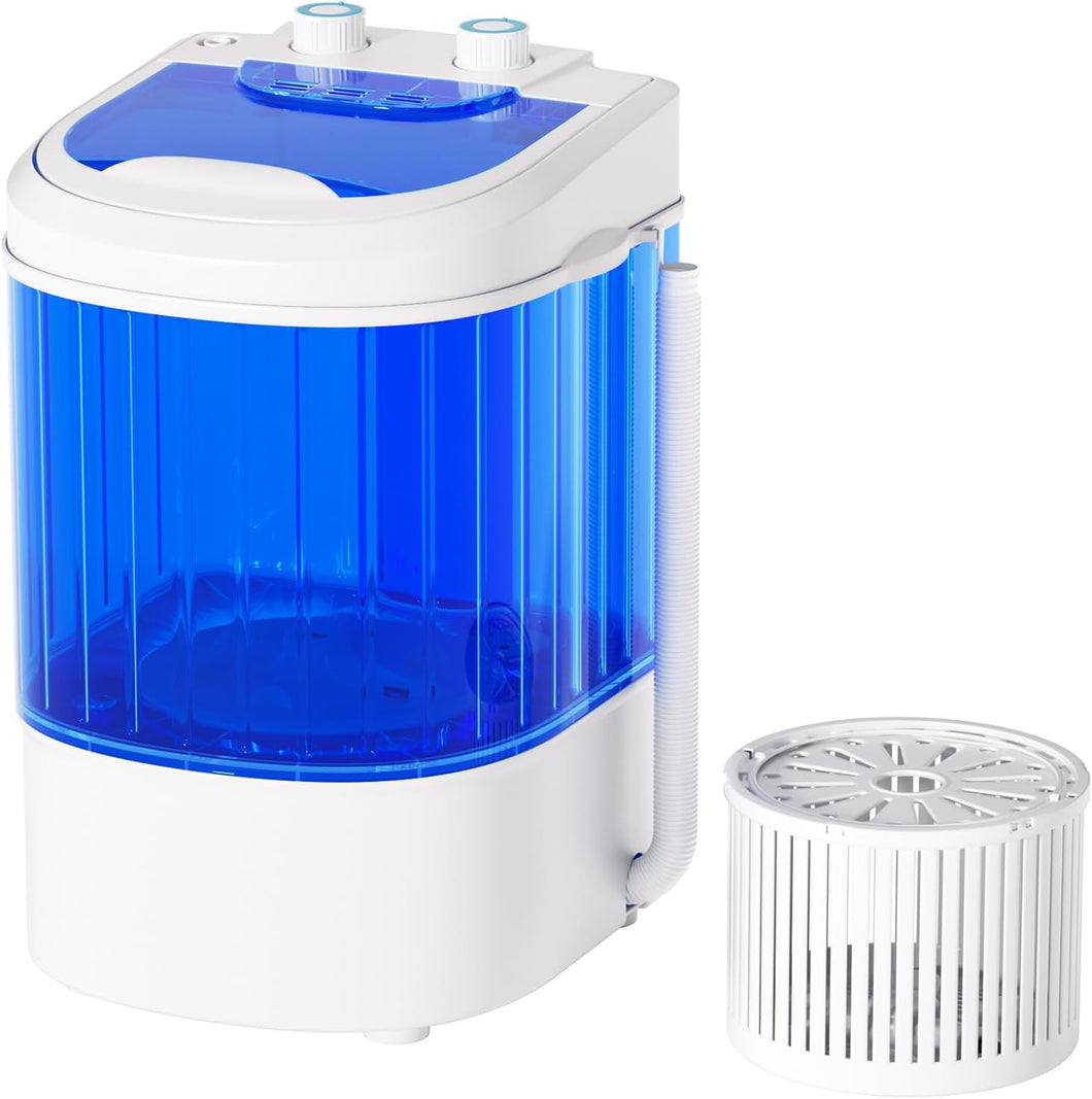 Portable Washing Machine, 6.6 Lbs Mini Washer Machine, Single Tub Laundry Small Washer for Apartments, Dorms,Traveling, RV, Blue