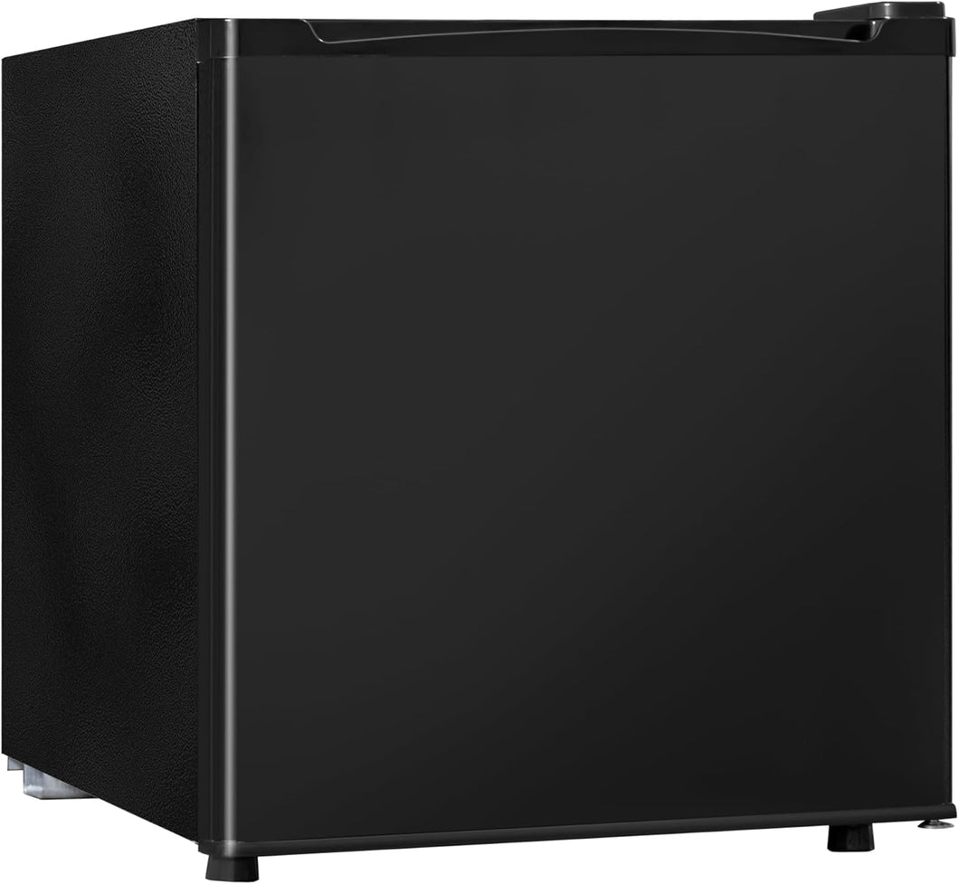 1.7 Cu.Ft Mini Fridge with Freezer, Low Noise Compact Refrigerator, Adjustable Thermostat, Energy Saving, Stylish Small Fridge for Bedroom, Office, Dorm, Hotel. (Stylish Black)