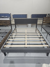 Cargar imagen en el visor de la galería, Queen Bed Frame with Adjustable Headboard, Upholstered Platform Bed with Wood Slats, Heavy Duty Mattress Foundation, No Box Spring Needed, Noise-Free,Dark Grey
