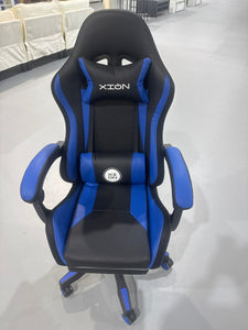 Gaming Chair, Video Game Chair with LED lights ,Footrest and Massage Lumbar Support, Swivel Seat Height Adjustable Computer Chair with Headrest, Racing E-Sport Gamer Chair (Black&Blue)