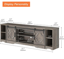 Cargar imagen en el visor de la galería, New WAMPAT Modern Farmhouse 3 in 1 TV Stand for up to 85&quot; TVs Wood Entertainment Center with Sliding Barn Door and Adjustable Media Storage Shelf for Living Room,Washed Grey
