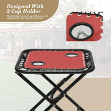 Cargar imagen en el visor de la galería, Zero Gravity Outdoor Lounge Chair Set of 2 with Side Table, 25&quot; Width Pool Lounge Lawn Chairs Reclining with Cup Holder, Outdoor Chaise for Beach Patio Backyard Outside, Dark Red
