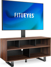 Cargar imagen en el visor de la galería, FITUEYES TV Stand with Mount for 32-70 inch TVs, Swivel Floor Entertainment Center with Wood Console Holds Up to 110 Pounds For Living Room, Bedroom (Walnut Television Stands)
