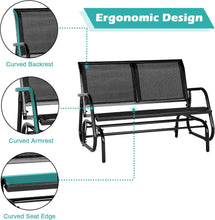Cargar imagen en el visor de la galería, Outdoor Glider Bench for Outside Patio Porch Glider Swing Loveseat Gliders Rocking Chair with High Backrest for Garden Poolside Backyard
