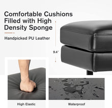 Load image into Gallery viewer, Furmax Waiting Room Chairs Faux Leather Office Guest Chair, 59.6 Inches Conference Room Chairs 3 Seats Upholstered Reception Bench, Lobby Furniture for Salon and Shop, Black
