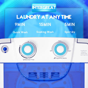 Portable Washing Machine, 6.6 Lbs Mini Washer Machine, Single Tub Laundry Small Washer for Apartments, Dorms,Traveling, RV, Blue