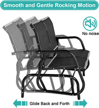 Cargar imagen en el visor de la galería, Outdoor Glider Bench for Outside Patio Porch Glider Swing Loveseat Gliders Rocking Chair with High Backrest for Garden Poolside Backyard
