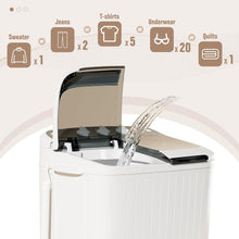 Load image into Gallery viewer, Portable Washing Machine, 16lbs Mini Laundry Potrtable Washer with Spin Dryer Combo, Compact Twin Tub Washer Machine for Apartments, Dorm, Rv, Camping, Gray
