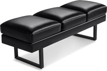 Load image into Gallery viewer, Furmax Waiting Room Chairs Faux Leather Office Guest Chair, 59.6 Inches Conference Room Chairs 3 Seats Upholstered Reception Bench, Lobby Furniture for Salon and Shop, Black
