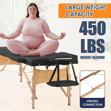 Load image into Gallery viewer, Portable Massage Table 28 Inch Wide Lash Bed Height Adjustable 2 Folding Spa Table with Non-Woven Bag for Spa Footmassage Facial CareSpa Tattoo(Black)
