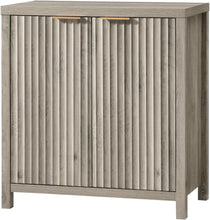 Load image into Gallery viewer, Oxford Storage Cabinet Fluted Sideboard Buffet with Adjustable Shelves, Modern Accent Console Cabinet for Living Room, Kitchen (Grey Oak)
