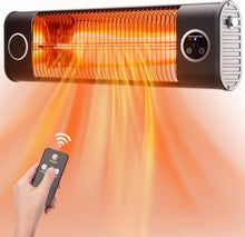 Load image into Gallery viewer, Electric Patio Heater,1500W Hanging Infrared Heater,Outside Porch Heater with Remote,9H Timer,1s Heating,IP34 Waterproof,Wall Mounted Heaters for Indoor Use,Garage,Balcony,Backyard,Deck
