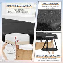 Load image into Gallery viewer, Portable Massage Table 28 Inch Wide Lash Bed Height Adjustable 2 Folding Spa Table with Non-Woven Bag for Spa Footmassage Facial CareSpa Tattoo(Black)

