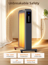 Load image into Gallery viewer, Uthfy 34&quot; Space Heaters for Indoor Use, 1500W Whole Room Electric Heater for Large Room, Quiet Mica Convection Heater with Thermostat, ECO, Remote, Wheel, 12H Timer, Tip-Over &amp; Overheat Protection
