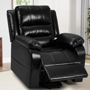 Power Lift Recliner Chair for Elderly, PU Leather Modern Single Reclining Sofa, Ergonomic Lounge Padded Armchair Home Theater Seat with Lumbar Support for Living Room