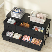 Load image into Gallery viewer, Dresser for Bedroom with 5 Drawers, Wide Chest of Drawers, Fabric Closet Dresser, Clothing Storage Organizer Unit with Fabric Bins, for Closet, TV Stand, Living Room, Hallway, Black
