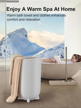 Load image into Gallery viewer, Uthfy 35L Towel Warmer Bucket for Bathroom, with Aroma Tray, Auto Shut Off Heating Timer 15/30/45/60 Min, Luxury Hot Blanket Heater for Bathrobe, Spa, Pajamas, 35 L, White
