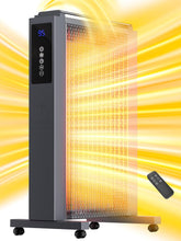 Load image into Gallery viewer, Uthfy 34&quot; Space Heaters for Indoor Use, 1500W Whole Room Electric Heater for Large Room, Quiet Mica Convection Heater with Thermostat, ECO, Remote, Wheel, 12H Timer, Tip-Over &amp; Overheat Protection

