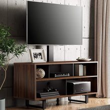 Cargar imagen en el visor de la galería, FITUEYES TV Stand with Mount for 32-70 inch TVs, Swivel Floor Entertainment Center with Wood Console Holds Up to 110 Pounds For Living Room, Bedroom (Walnut Television Stands)
