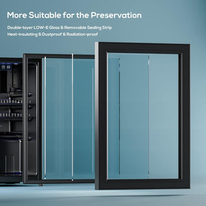 Beverage Refrigerator Cooler Freestanding Mini Fridge Cooler with Glass Door, Adjustable Shelves & Digital Temperature Display for Soda, Beer or Wine (Black, 2.47 Cu.Ft)