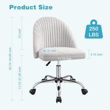 Load image into Gallery viewer, Office Chair Armless Cute Desk Chair Modern Adjustable Swivel Padded Fabric Vanity Task Computer Chair Home Office Desk Chairs with Wheels
