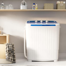 Load image into Gallery viewer, Portable Washing Machine with Longer Hose, 16lbs Twin Tub Washer Mini Compact Laundry Washing Machine with Drain Pump, Semi-automatic Washer Combo for Dorms, Apartments, Blue
