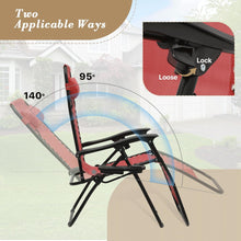 Cargar imagen en el visor de la galería, Zero Gravity Outdoor Lounge Chair Set of 2 with Side Table, 25&quot; Width Pool Lounge Lawn Chairs Reclining with Cup Holder, Outdoor Chaise for Beach Patio Backyard Outside, Dark Red
