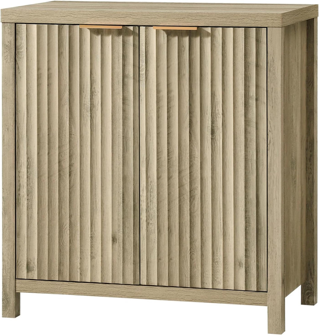 Oxford Storage Cabinet Fluted Sideboard Multifunctional Console Modern Accent for Living Room (Sunwashed Ash Oak)