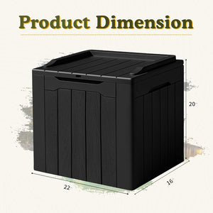 NEW 31 Gallon Waterproof Outdoor Storage Box Resin Deck Box Lockable and UV Resistant for Patio Furniture,Garden Tools,Outdoor toys（Black）