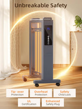 Load image into Gallery viewer, Uthfy 25&quot; Space Heaters for Indoor Use, Whole Room Electric Heater for Large Room, 1500W Quiet Mica Convection Heater with Thermostat, ECO, Remote, Wheel, 12H Timer, Tip-Over &amp; Overheat Protection
