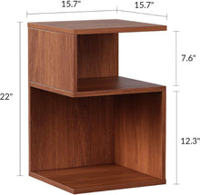 Load image into Gallery viewer, Tokyo S Minimalist 3 Tier End Table - Minimalist 3-Tier Wood Nightstand for Small Spaces with Open Storage - Japanese-Inspired Bedside Table for Bedroom (Oak)
