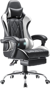 Gaming Chair, Computer Chair with Footrest and Massage Lumbar Support, Ergonomic High Back Video Game Chair with Swivel Seat and Headrest
