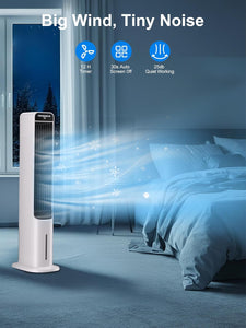 Uthfy 40" Cooling Fans That Blow Cold Air, Portable Evaporative Air Cooler with Remote, 12H Timer, 120°Oscillation, 4 Mode, Easy Cleaning, Swamp Cooler Windowless Air Conditioner for Bedroom