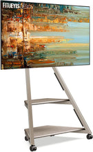 Cargar imagen en el visor de la galería, FITUEYES Design Corner TV Stand for 32 43 50 55 65 Inch TVs, Small Spaces Floor TV Stand Rolling TV Cart for LCD/LED Flat Curved Screens, Modern Living Room Television Stands, Eiffel Series, Camel
