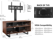 Cargar imagen en el visor de la galería, FITUEYES TV Stand with Mount for 32-70 inch TVs, Swivel Floor Entertainment Center with Wood Console Holds Up to 110 Pounds For Living Room, Bedroom (Walnut Television Stands)
