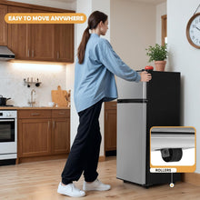 Load image into Gallery viewer, New 4.5 Cu.Ft Mini Fridge with Freezer, Small Fridge with 2 Doors for Office, Kitchen, Dorm and Bedroom, Mini Refrigerator with Adjustable Shelves (Silver)
