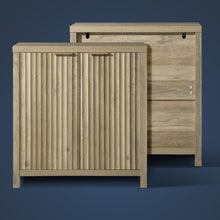 Load image into Gallery viewer, Oxford Storage Cabinet Fluted Sideboard Multifunctional Console Modern Accent for Living Room (Sunwashed Ash Oak)
