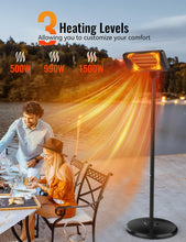 Load image into Gallery viewer, Outdoor Heater, 12H Timer &amp; 3 Heat Levels, IP54 Waterproof Garage Heater, 1500W Infrared Heating Covers 300Sq.ft, Tip-Over Protection,Towel Bracket,Remote, 83 Inch Patio Heaters for Outdoor Use
