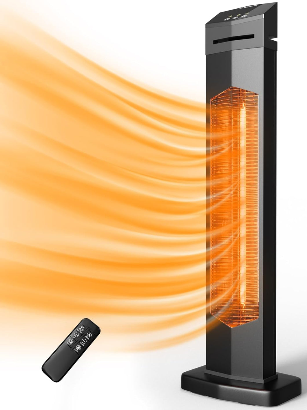 Uthfy 1500W Electric Infrared Heater for Outdoor Use, IPX5 Patio Heater with Remote & Timer,Fast Heating, Indoor Outdoor Portable Space Heater with Tip-Over Protection, for Garage, Porch, Yard