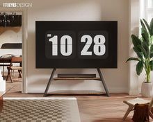 Cargar imagen en el visor de la galería, FITUEYES Design Large TV Floor Stand for 75 77 85 86 90 100 Inch TVs, Heavy Duty TV Stand Mount with Large Wood Entertainment Shelf, Modern Living Room Television Stands, Up to 187 lbs, Eiffel Series
