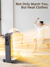 Load image into Gallery viewer, Uthfy 25&quot; Space Heaters for Indoor Use, Whole Room Electric Heater for Large Room, 1500W Quiet Mica Convection Heater with Thermostat, ECO, Remote, Wheel, 12H Timer, Tip-Over &amp; Overheat Protection
