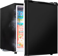 Load image into Gallery viewer, 1.7 Cu.Ft Mini Fridge with Freezer, Low Noise Compact Refrigerator, Adjustable Thermostat, Energy Saving, Stylish Small Fridge for Bedroom, Office, Dorm, Hotel. (Stylish Black)
