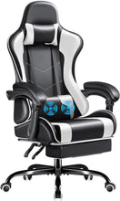 Load image into Gallery viewer, Gaming Chair, Video Game Chair with Footrest and Massage Lumbar Support, Swivel Seat Height Adjustable Computer Chair with Headrest, Racing E-Sport Gamer Chair (Black)
