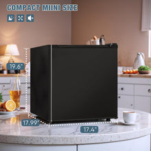 Load image into Gallery viewer, 1.7 Cu.Ft Mini Fridge with Freezer, Low Noise Compact Refrigerator, Adjustable Thermostat, Energy Saving, Stylish Small Fridge for Bedroom, Office, Dorm, Hotel. (Stylish Black)
