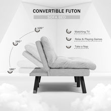 Load image into Gallery viewer, Copy of Futon Sofa Bed, Sleeper Sofa Bed Couch Loveseat Futon Bed with Breathable Fabric, Convertible Modern Futon Adjustable Lounge Couch Futon Sets for Living Room Apartment Office （Light Gray）
