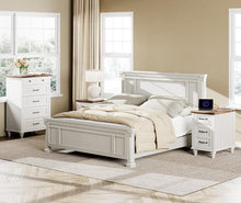 Load image into Gallery viewer, WAMPAT White Dresser for Bedroom with 5 Drawers, Small Kids Dressers with Wide Chest of Drawers, Mid Century Wooden Closet Storage Organizer, Tall Dressers for Nursery, Living Room, Hallway
